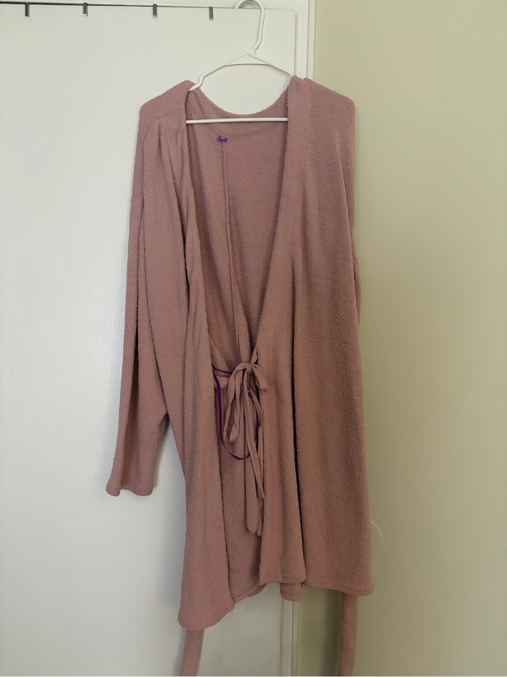 YITTY Dusty Rose Knit Tie-Front Robe